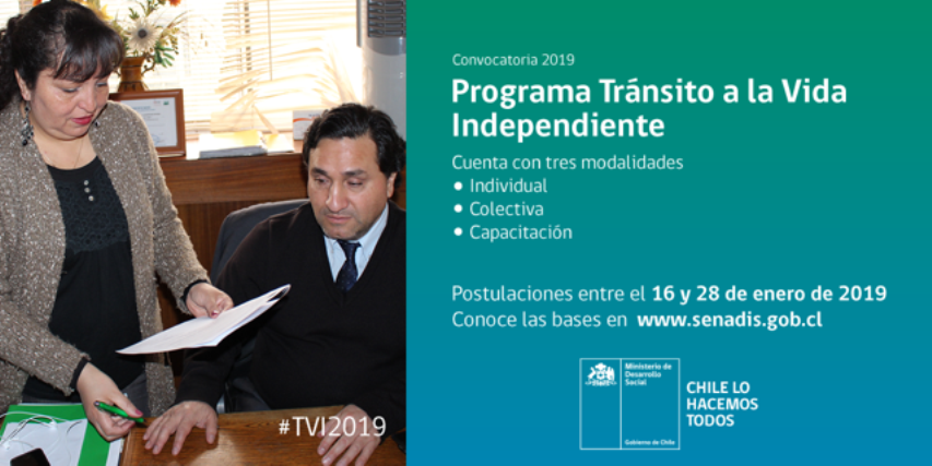Las postulaciones al programa “Tránsito a la Vida Independiente” del SENADIS comenzaron el 16 de enero en las modalidades individual y colectiva.