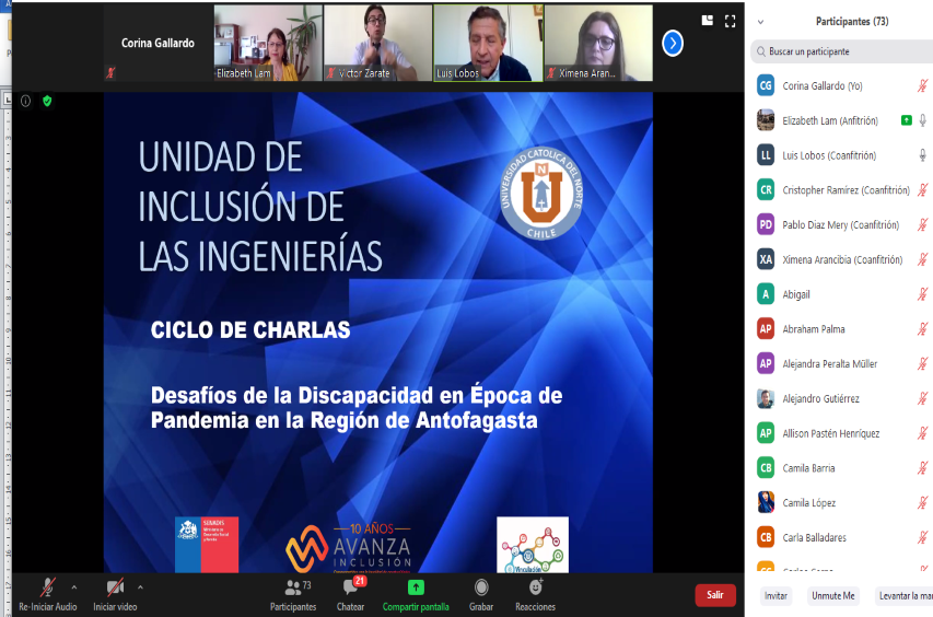 Universidad Católica del Norte inició primer ciclo de charlas virtuales “Desafíos de la Discapacidad en Tiempos de Pandemia en la Región de Antofagast