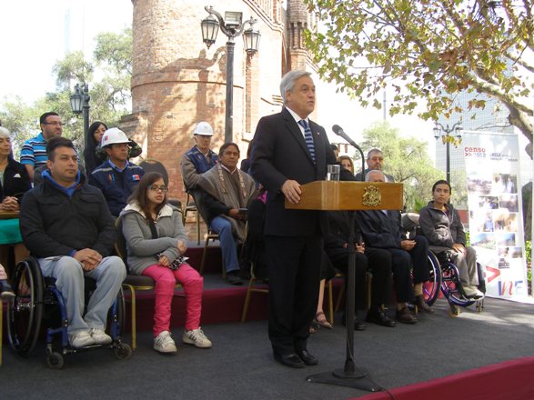 El Presidente Piñera durante la ceremonia de entrega de resultados del Censo 2012.