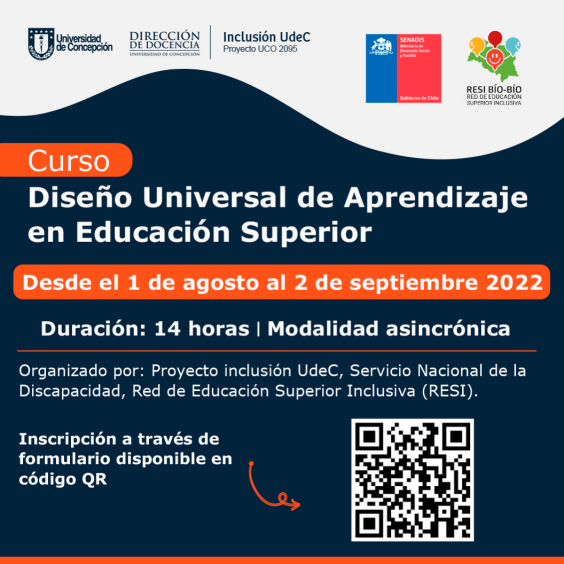 Universidad de Concepción y Senadis Biobío realizan curso sobre Diseño Universal de Aprendizaje en la Educación Superior