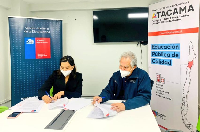 SENADIS Atacama y el Servicio Local de Educación Pública de Atacama firman convenio que favorecerá la inclusión de estudiantes con discapacidad
