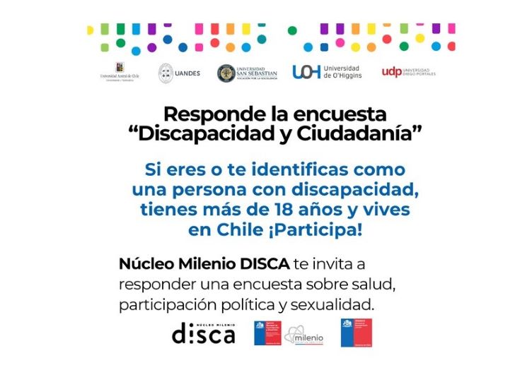 Núcleo Milenio DISCA invita a responder una Encuesta sobre Discapacidad y Ciudadanía